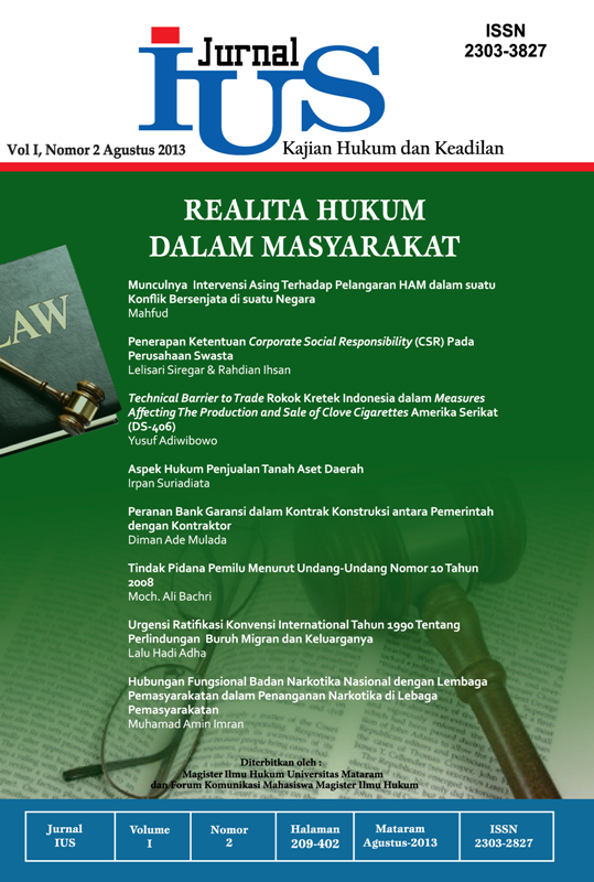 					View Vol. 1 No. 2 (2013): REALITA HUKUM DALAM MASYARAKAT
				